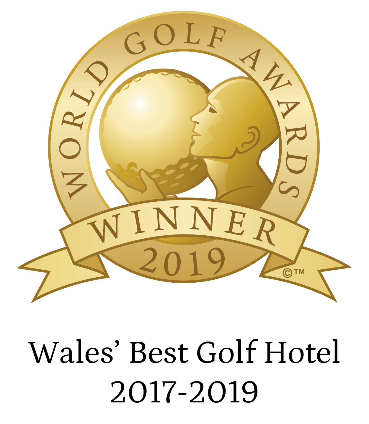 Gold medal for "Wales' Best Golf Hotel 2017-2019" by World Golf Awards.